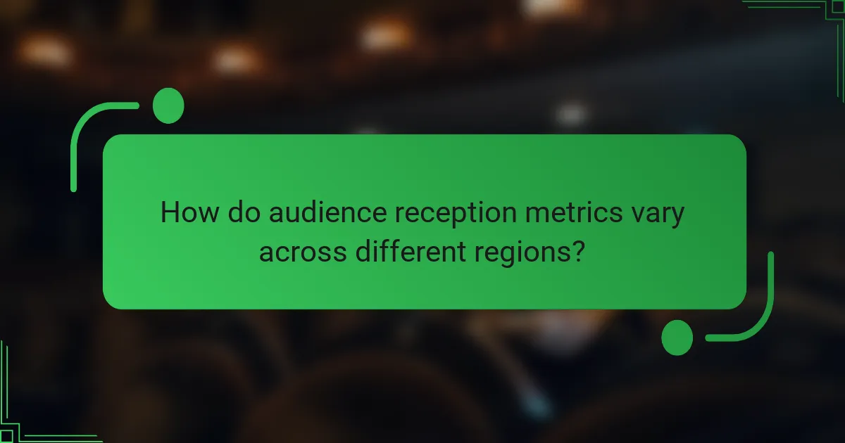 How do audience reception metrics vary across different regions?