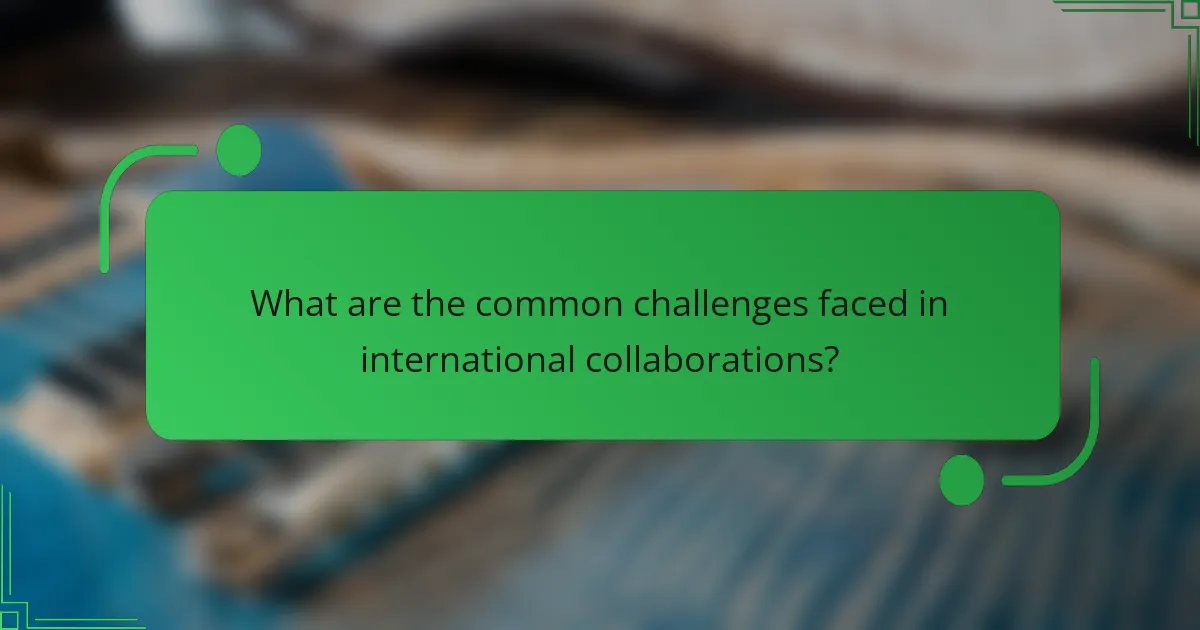 What are the common challenges faced in international collaborations?