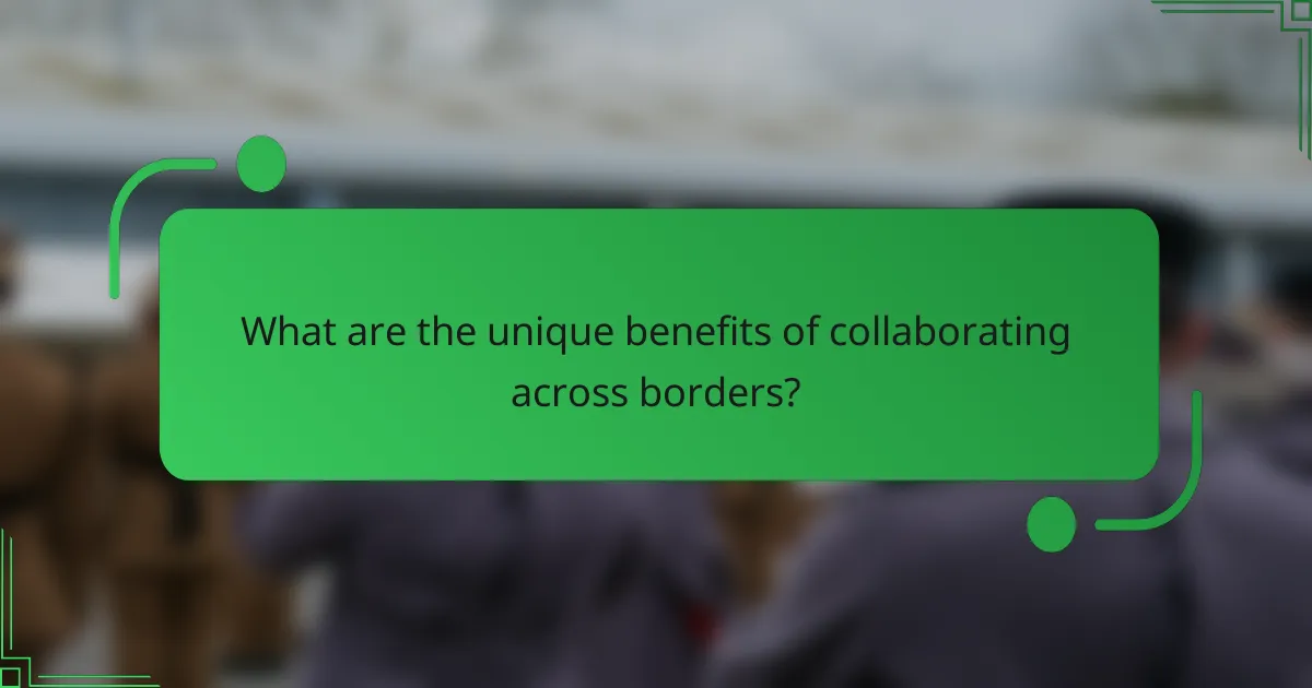 What are the unique benefits of collaborating across borders?