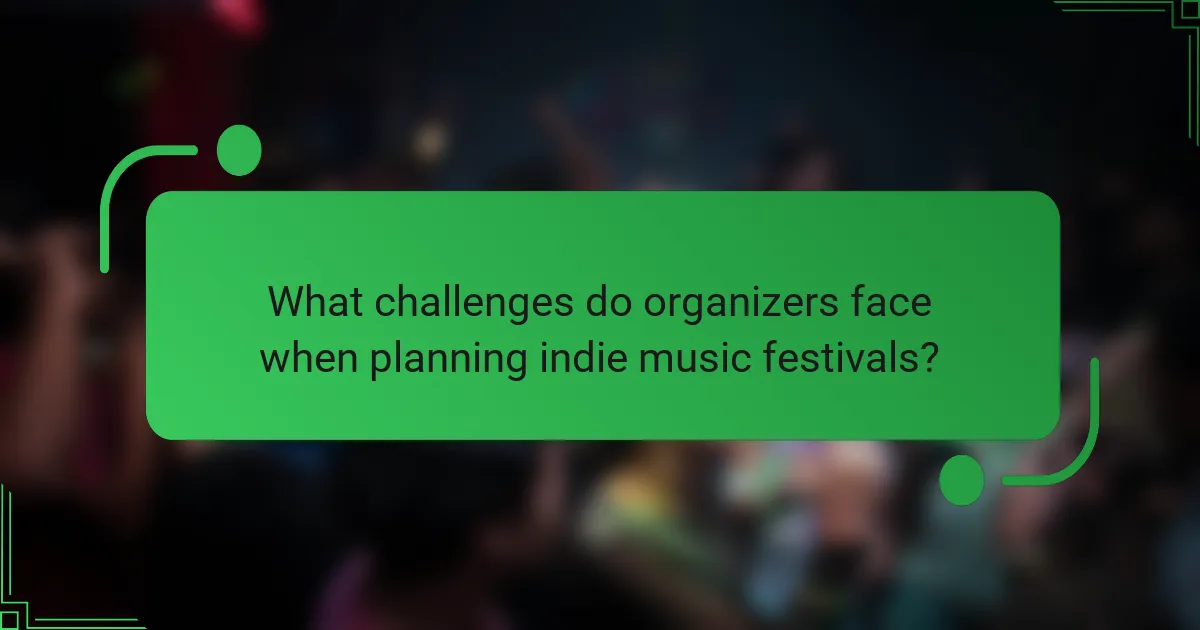What challenges do organizers face when planning indie music festivals?