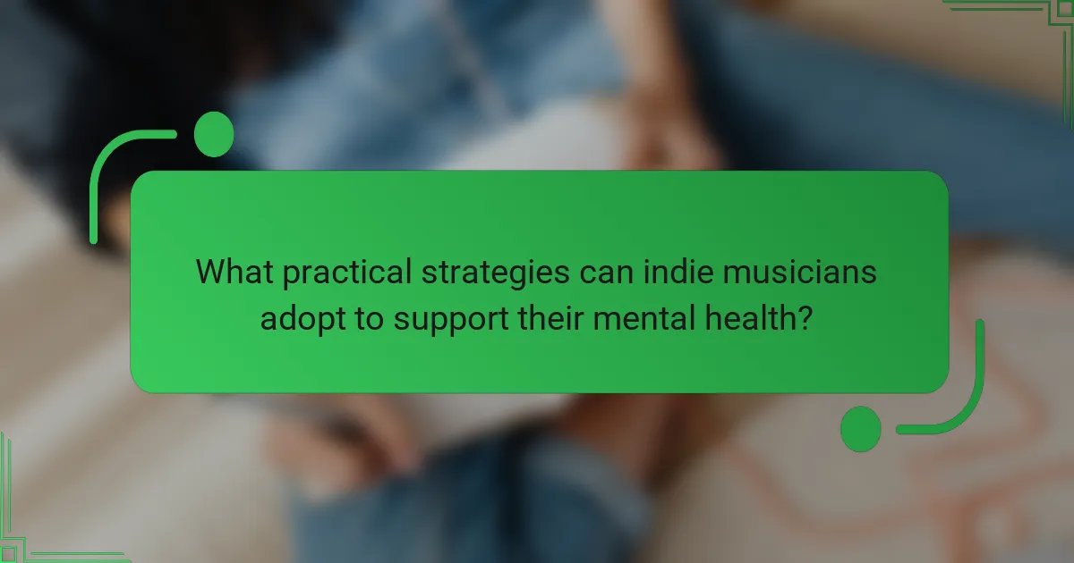 What practical strategies can indie musicians adopt to support their mental health?