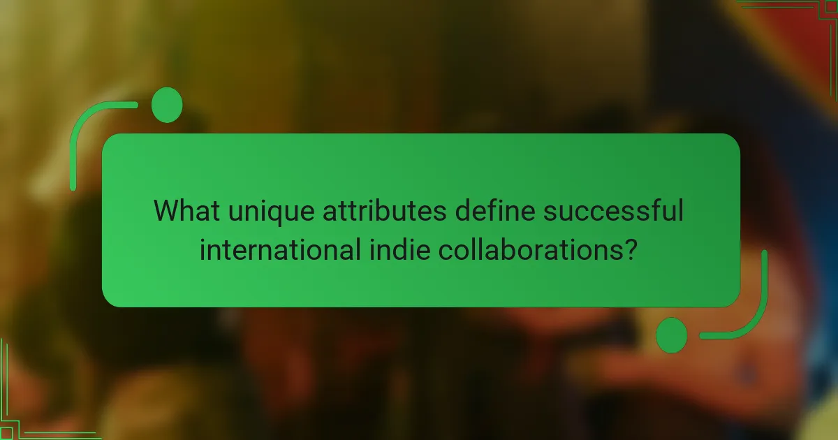 What unique attributes define successful international indie collaborations?