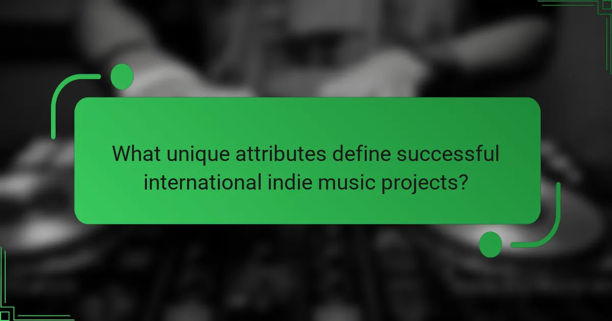 What unique attributes define successful international indie music projects?